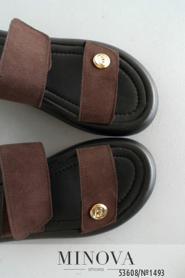 Босоніжки №1493-коричнева замша_minova_7