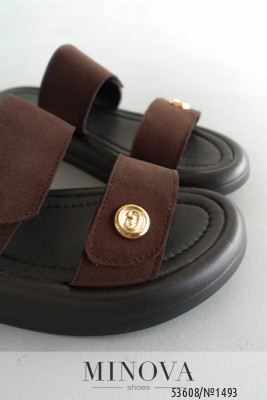 Босоніжки №1493-коричнева замша_minova_6