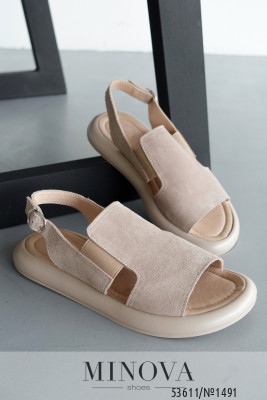 Босоніжки №1491-бежева замша_minova_5