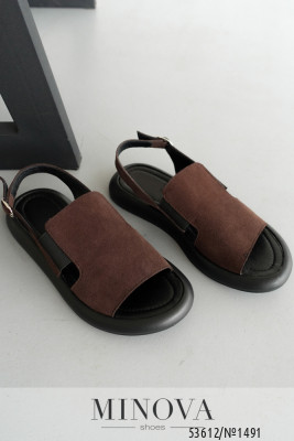 Босоніжки №1491-коричнева замша_minova_5