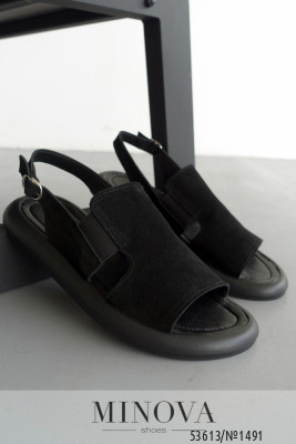 Босоніжки №1491-чорна замша_minova_5