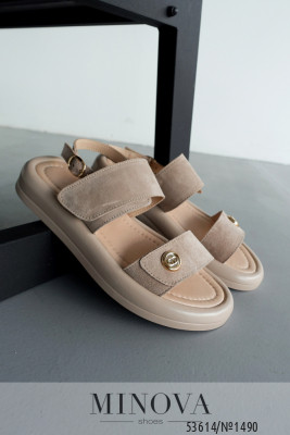 Босоніжки №1490-бежева замша_minova_6