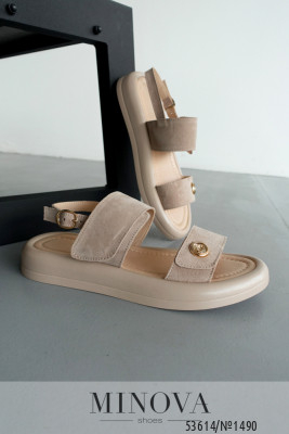 Босоніжки №1490-бежева замша_minova_5