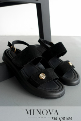 Босоніжки №1490-чорна замша_minova_5