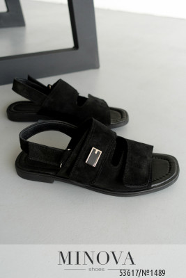 Босоніжки №1489-чорна замша_minova_5