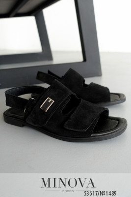 Босоніжки №1489-чорна замша_minova_6