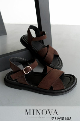 Босоніжки №1488-коричнева замша_minova_5