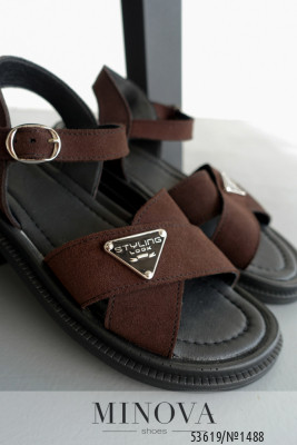 Босоніжки №1488-коричнева замша_minova_6