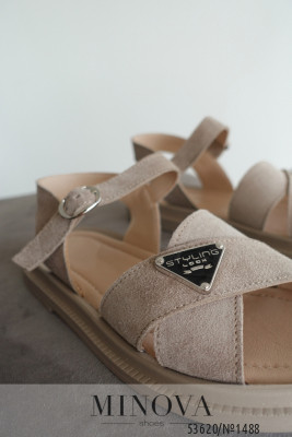 Босоніжки №1488-бежева замша_minova_6