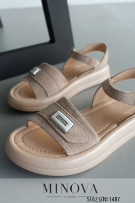 Босоніжки №1487-бежева замша_minova_6