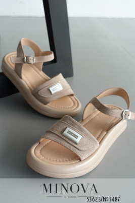 Босоніжки №1487-бежева замша_minova_5