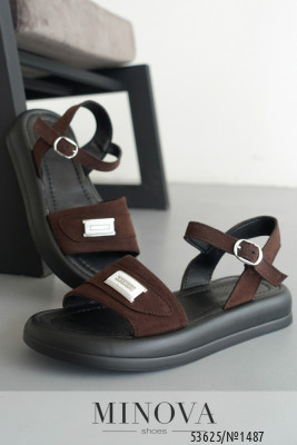 Босоніжки №1487-коричнева замша_minova_5