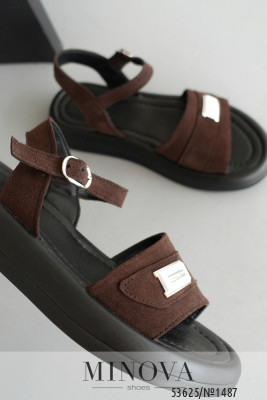 Босоніжки №1487-коричнева замша_minova_6