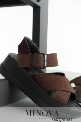 Босоніжки №1461-коричнева замша_minova_6