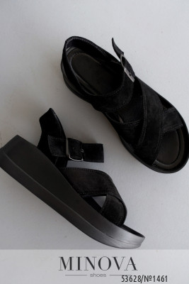 Босоніжки №1461-чорна замша_minova_6