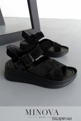 Босоніжки №1461-чорна замша_minova_5