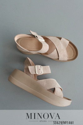 Босоніжки №1461-бежева замша_minova_6