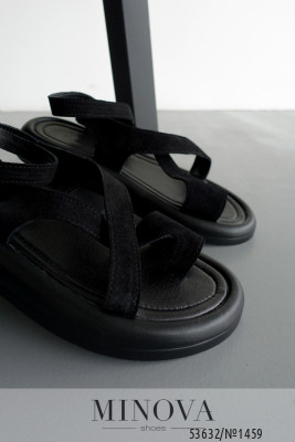 Босоніжки №1459-чорна замша_minova_6