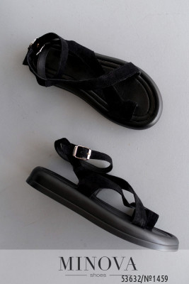 Босоніжки №1459-чорна замша_minova_5