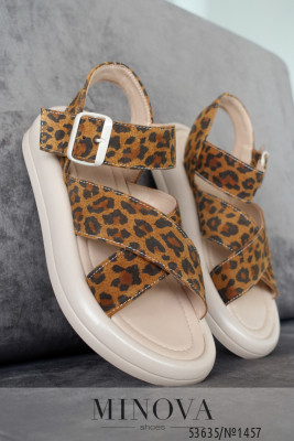 Босоніжки №1457-леопард замша_minova_6