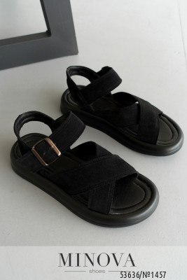 Босоніжки №1457-чорна замша_minova_5