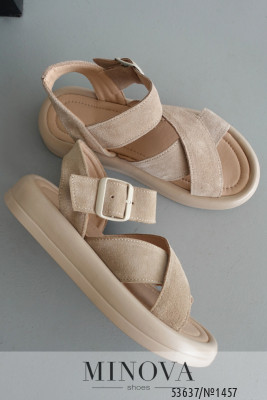 Босоніжки №1457-бежева замша_minova_6