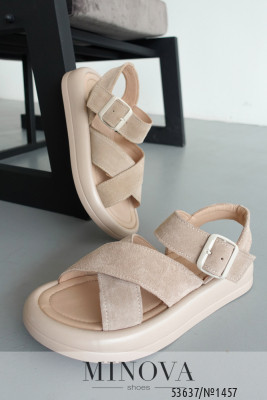 Босоніжки №1457-бежева замша_minova_5