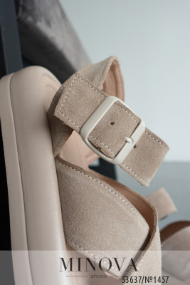 Босоніжки №1457-бежева замша_minova_7