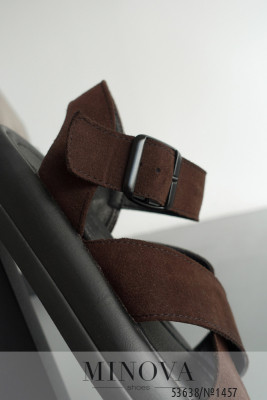 Босоніжки №1457-коричнева замша_minova_6