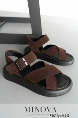 Босоніжки №1457-коричнева замша_minova_5