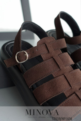 Босоніжки №1456-коричнева замша_minova_6