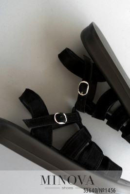 Босоніжки №1456-чорна замша_minova_6