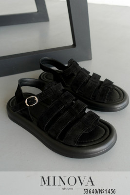 Босоніжки №1456-чорна замша_minova_5