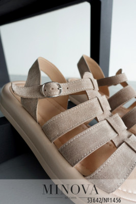 Босоніжки №1456-бежева замша_minova_6