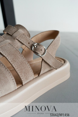 Босоніжки №1456-бежева замша_minova_7