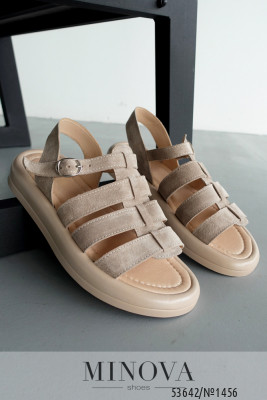 Босоніжки №1456-бежева замша_minova_5