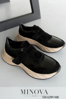 Кросівки №1480-чорна шкіра-чорна замша_minova_5
