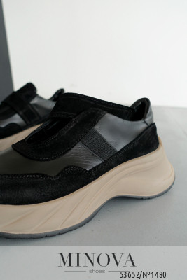 Кросівки №1480-чорна шкіра-чорна замша_minova_6