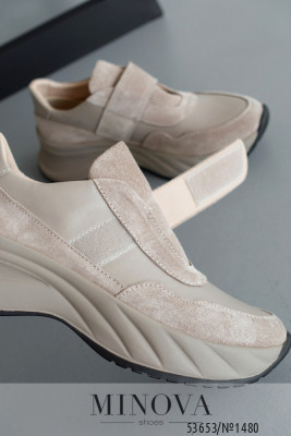 Кросівки №1480-капучино шкіра-капучино замша_minova_7