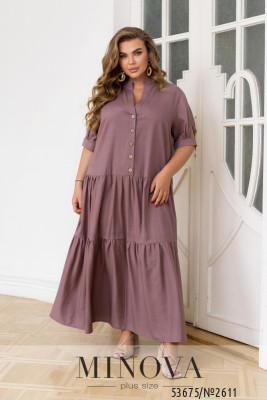 Сукня №2611-фрезово-шоколадний_minova_5