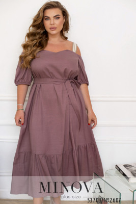 Сукня №2607-фрезово-шоколадний_minova_5