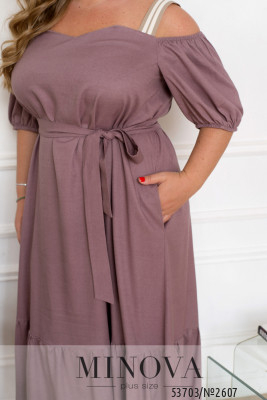 Сукня №2607-фрезово-шоколадний_minova_6
