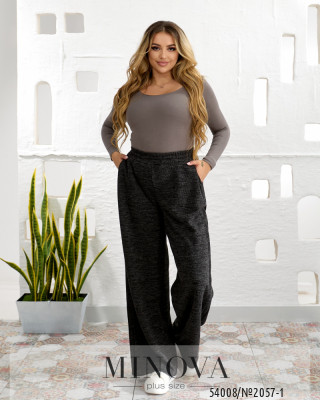 Брюки №2057-1-чорний меланж