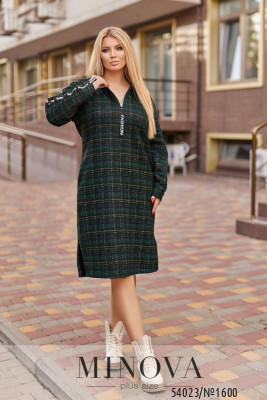 Сукня №1600-зеленая клітинка