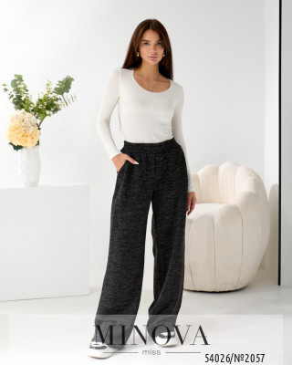 Брюки №2057-чорний меланж
