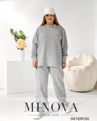 Костюм №306-сірий-білий