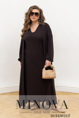 Костюм №2637-шоколадний