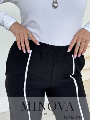 Брюки №550-чорний-білий_minova_6