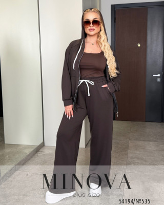 Спортивний костюм №535-шоколадний