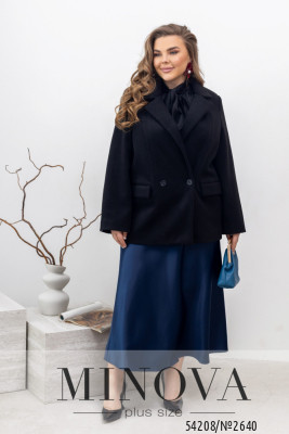 Піджак-пальто №2640-чорний